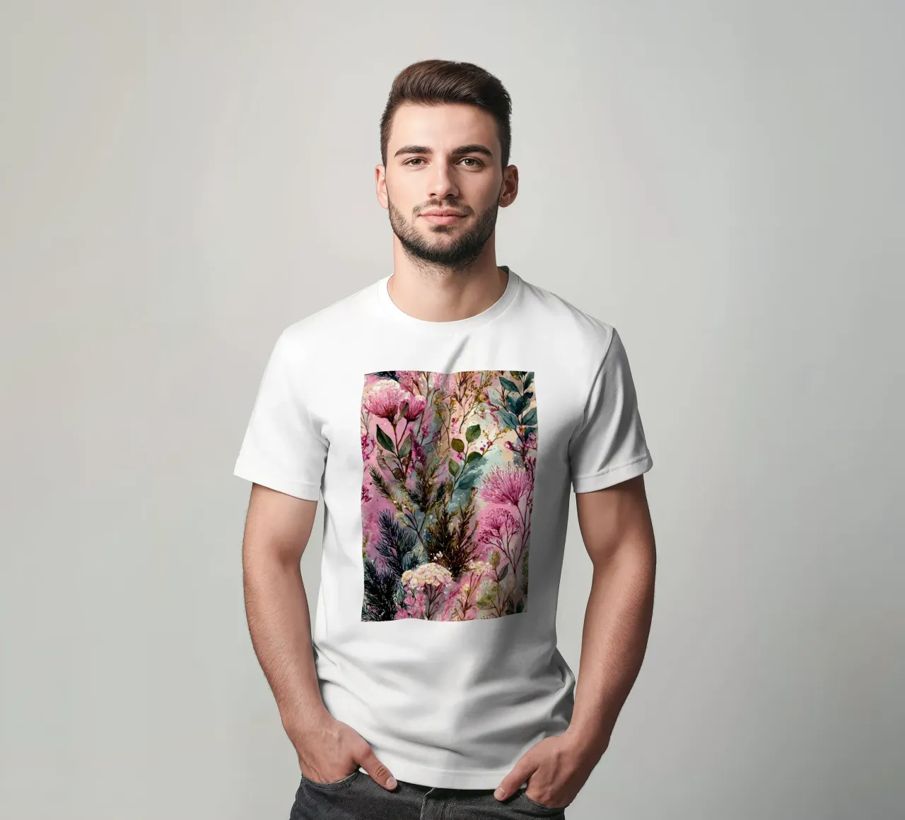 Fiori rosa t-shirt da Justyna Jaszke JBJart