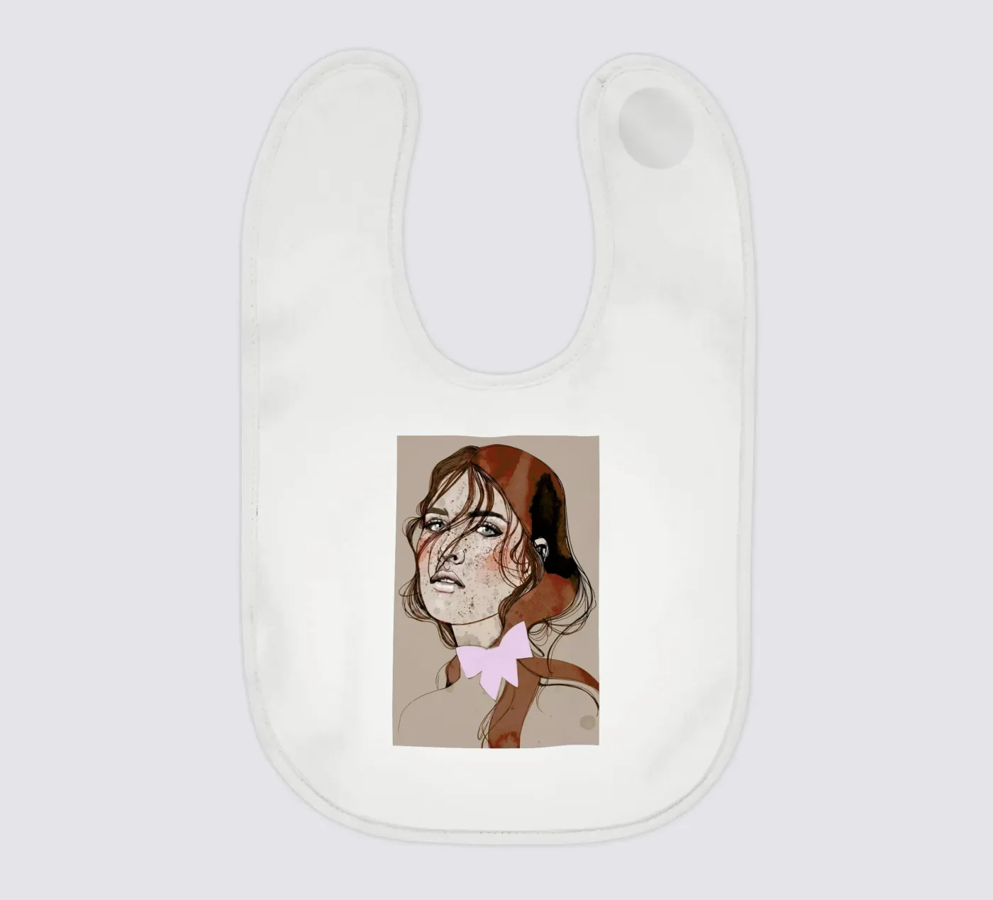 Freckles Red baby bib by Agnes KR Patience