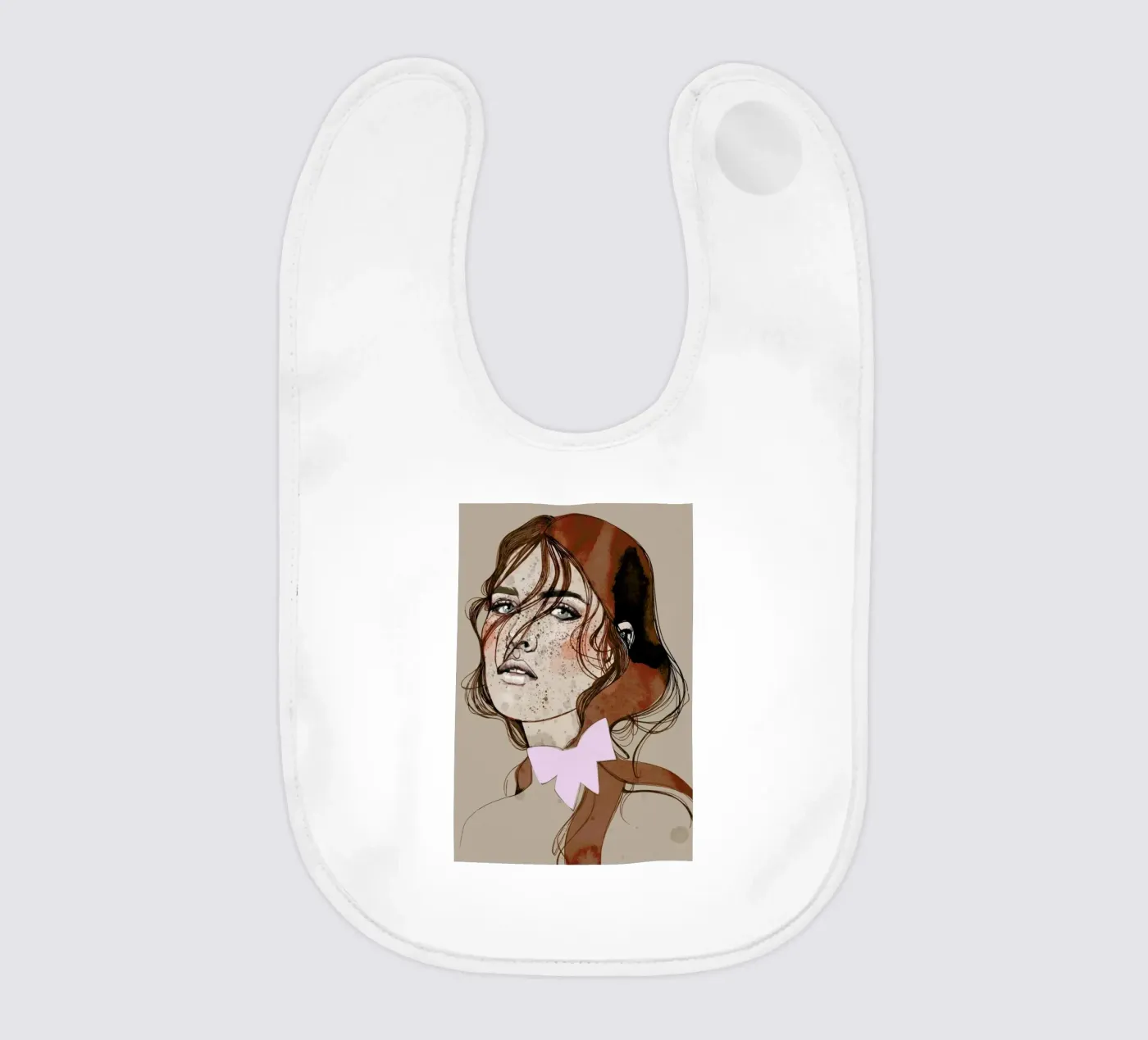 Freckles Red baby bib by Agnes KR Patience