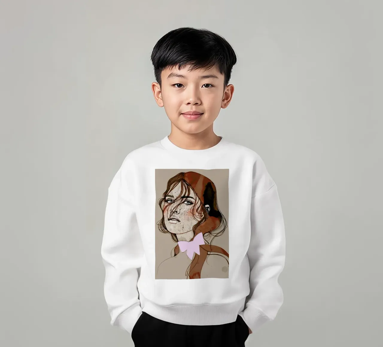 Freckles Red kids sweatshirt by Agnes KR Patience