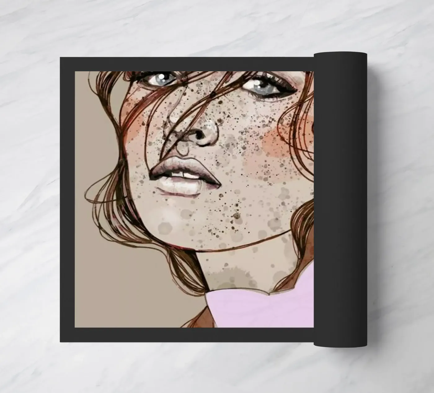 Freckles Red doormat by Agnes KR Patience