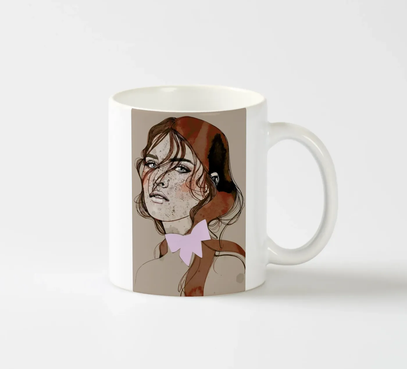 Freckles Red ceramic mug by Agnes KR Patience