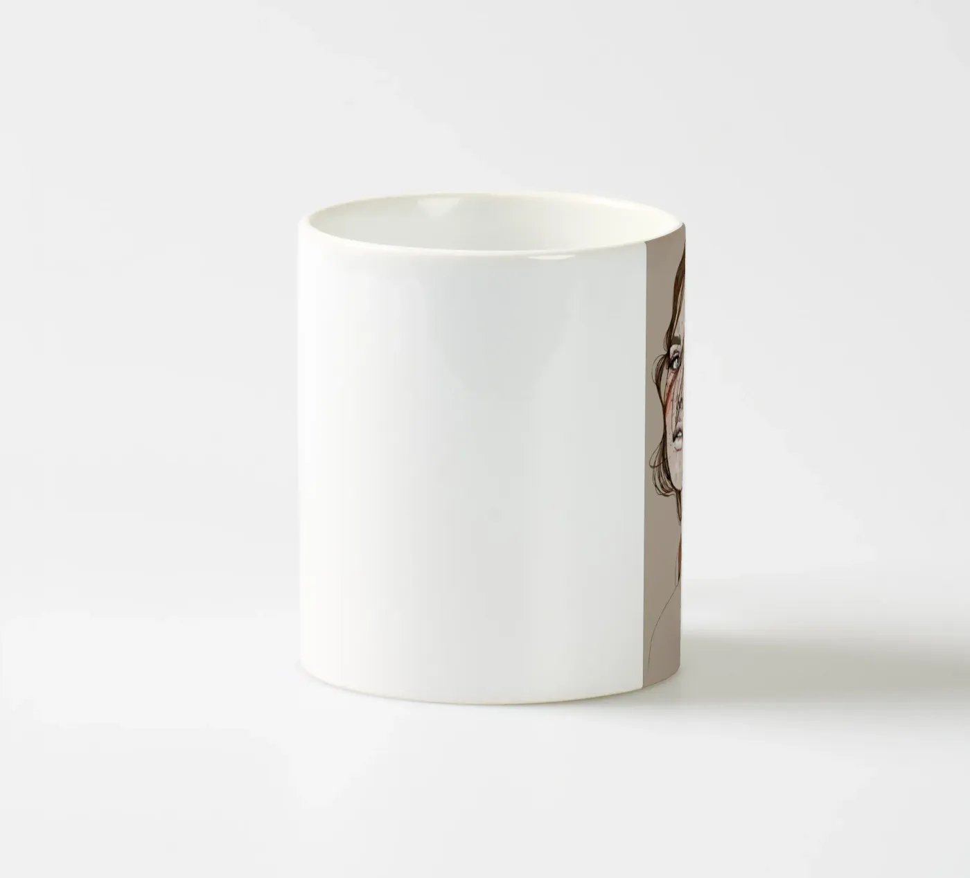 Freckles Red ceramic mug by Agnes KR Patience