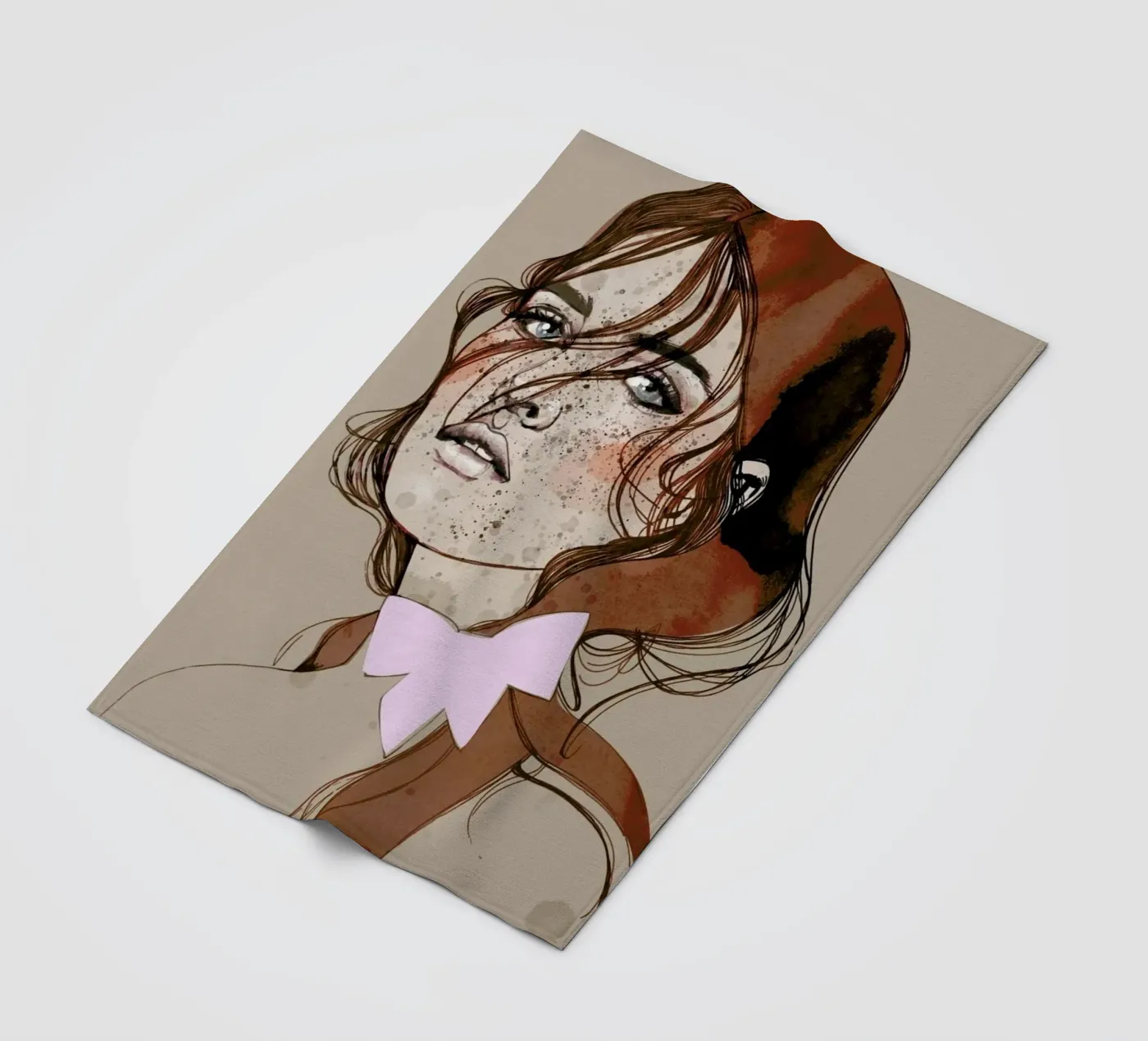 Freckles Red fleece blanket by Agnes KR Patience