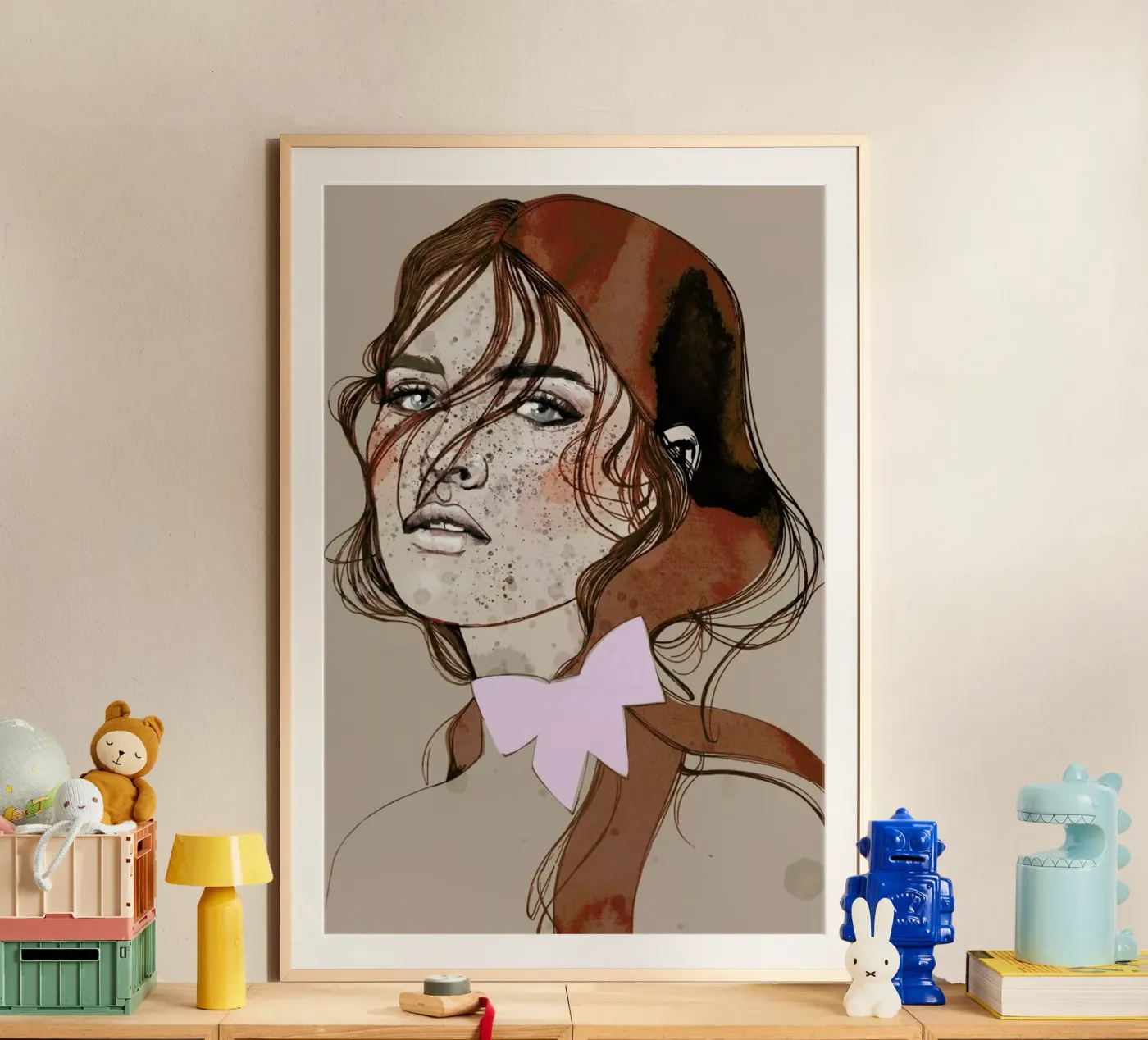 Freckles Red poster van Agnes KR Patience