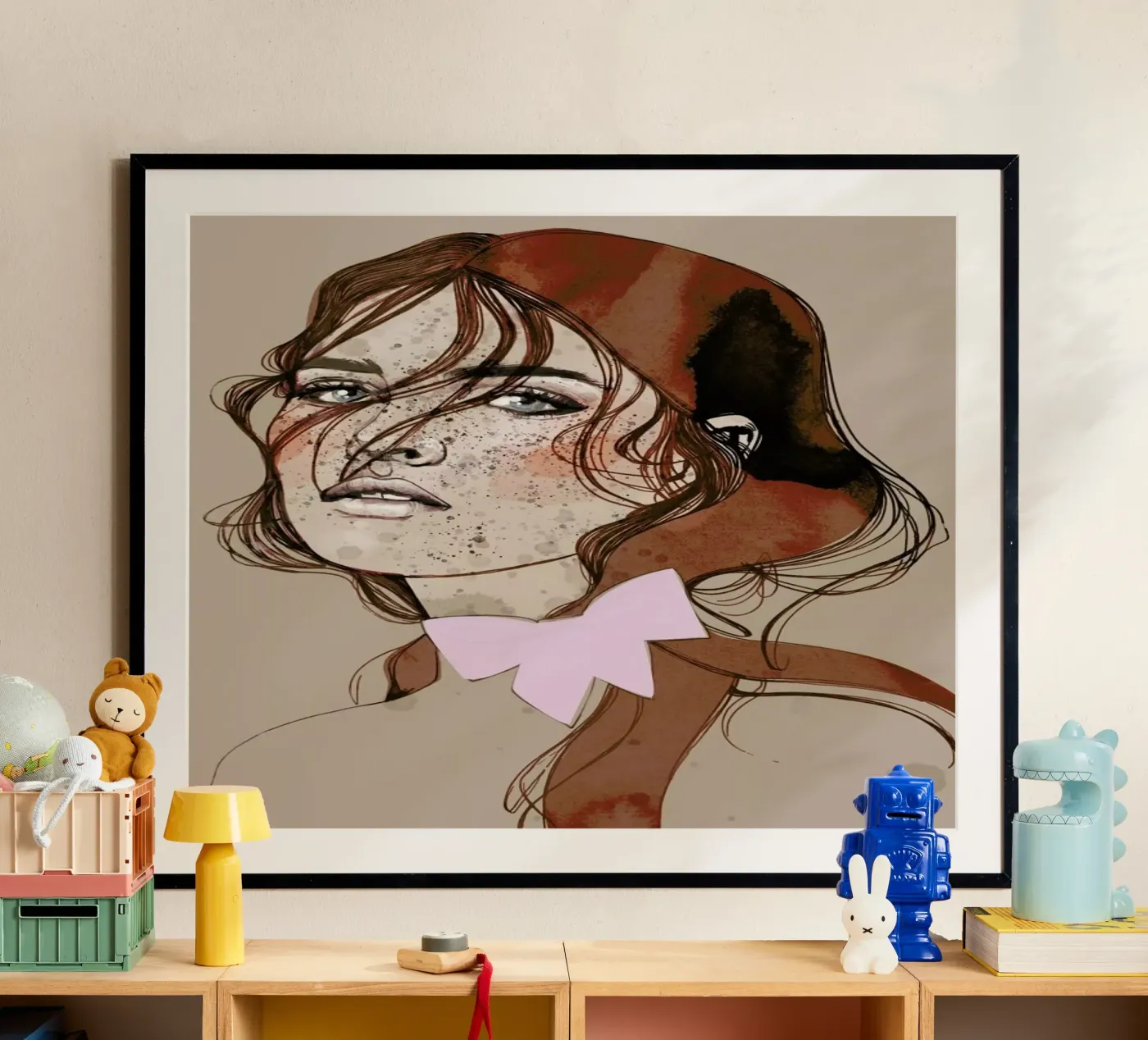 Freckles Red poster van Agnes KR Patience