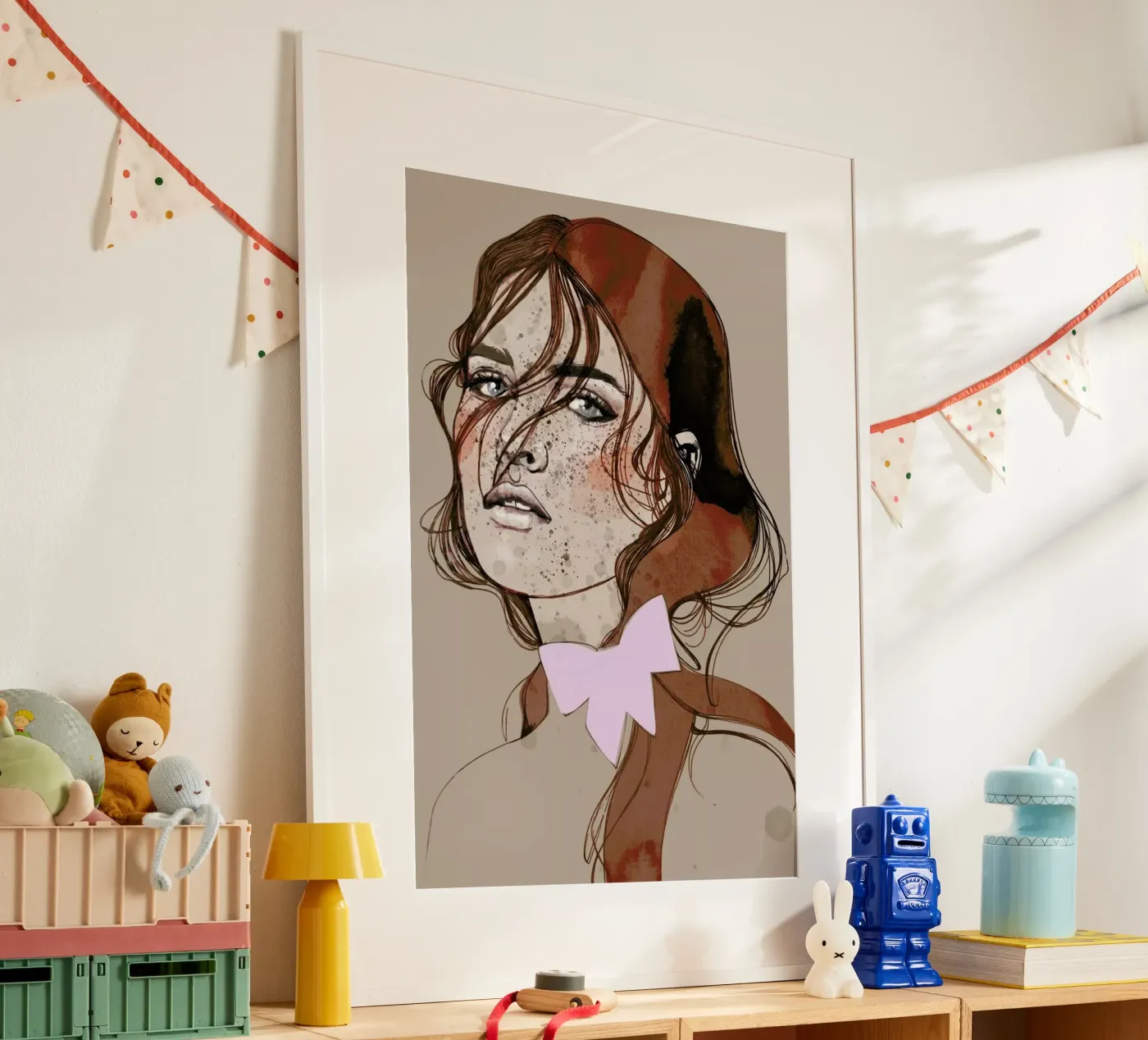 Freckles Red poster van Agnes KR Patience