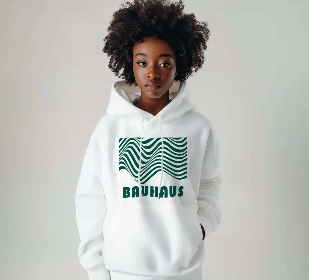 Bauhaus Waves | Poster linea astratta felpa con cappuccio da Studio Vibe
