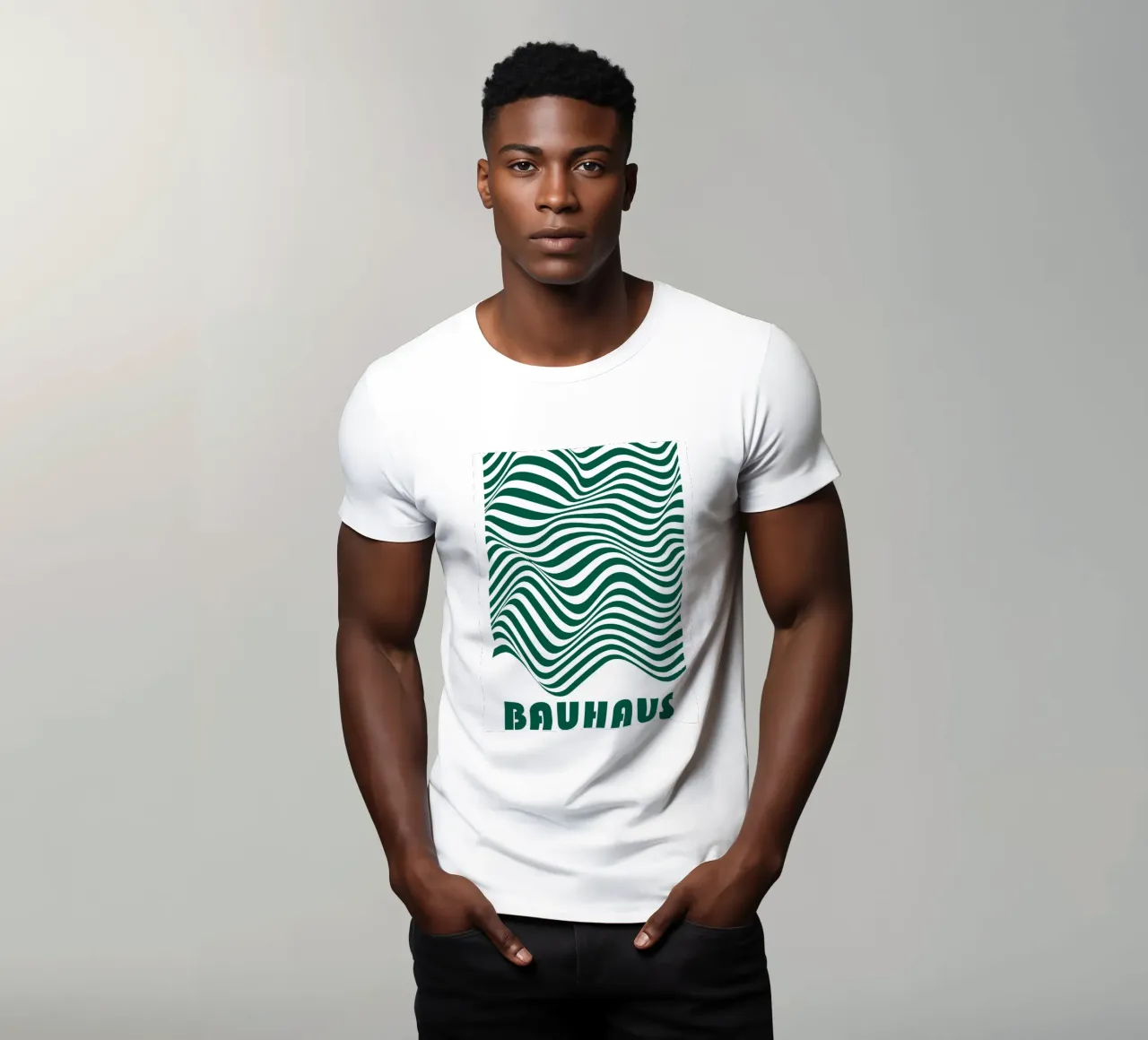 Bauhaus Waves | Abstract Line Poster t-shirt by Studio Vibe