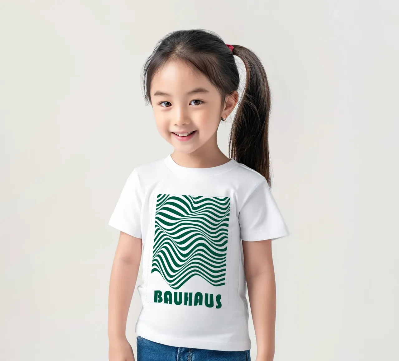 Bauhaus Waves | Abstract Line Poster kids t-shirt by Studio Vibe
