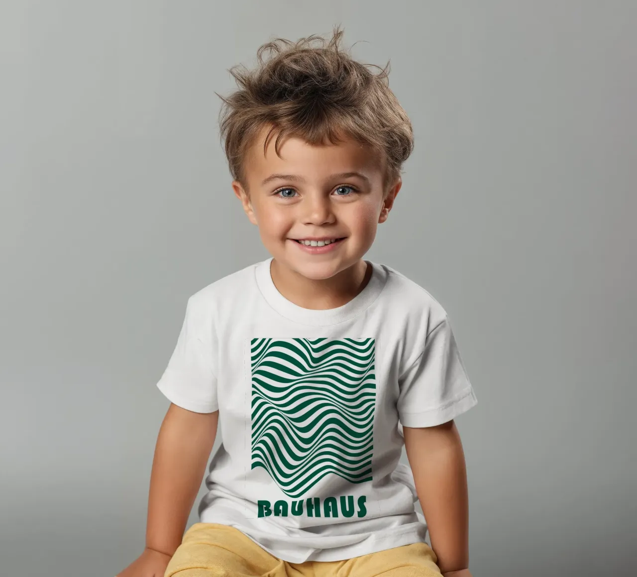 Bauhaus Waves | Abstract Line Poster kids t-shirt by Studio Vibe