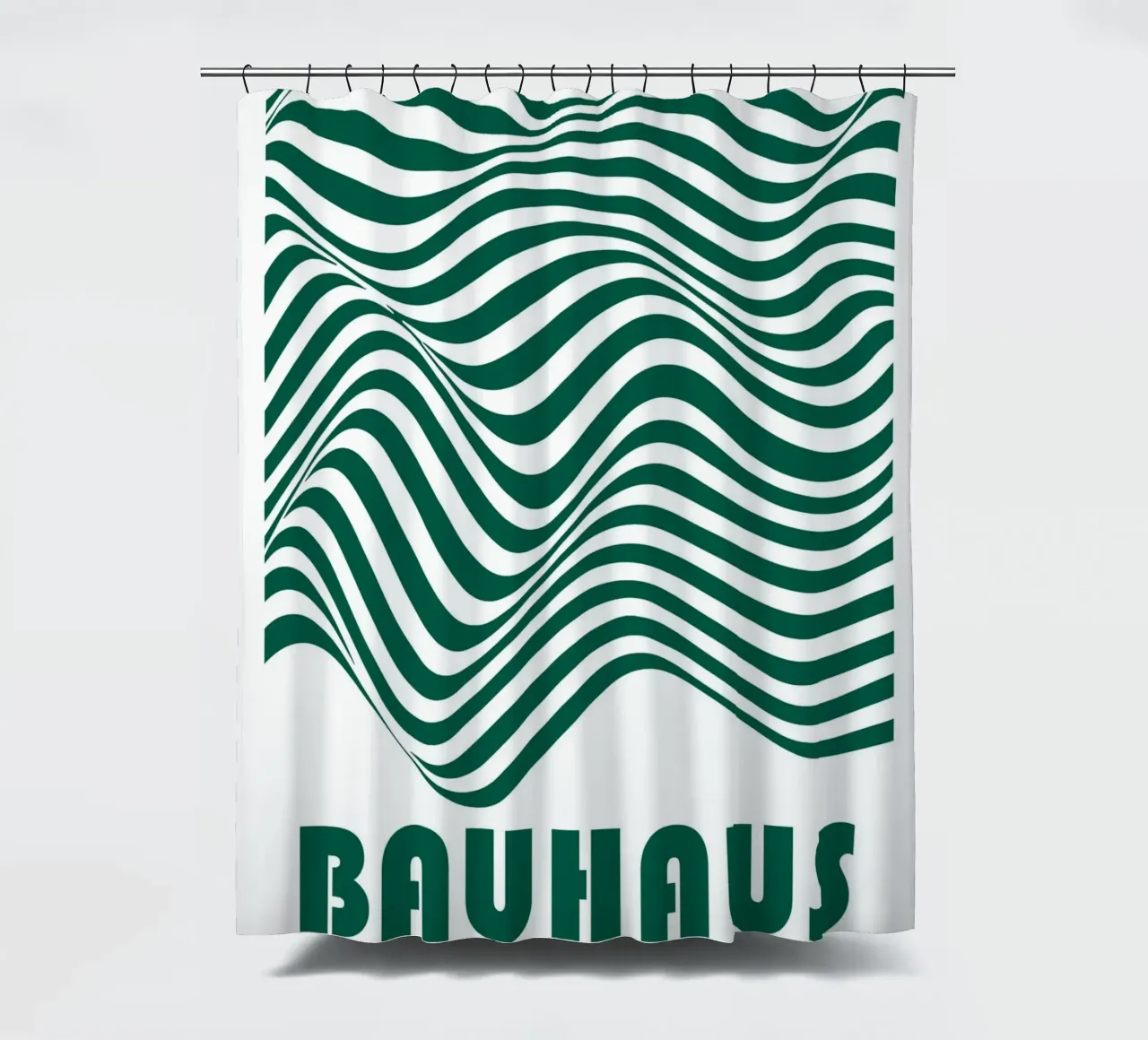 Bauhaus Waves | Poster linea astratta tenda da doccia da Studio Vibe