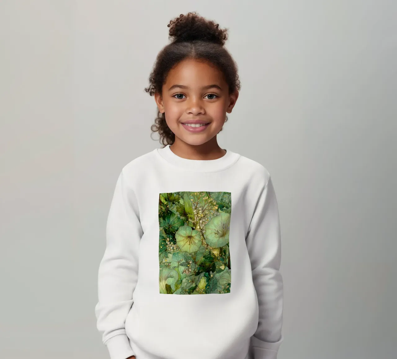 Fiori verdi felpa bambino da Justyna Jaszke JBJart