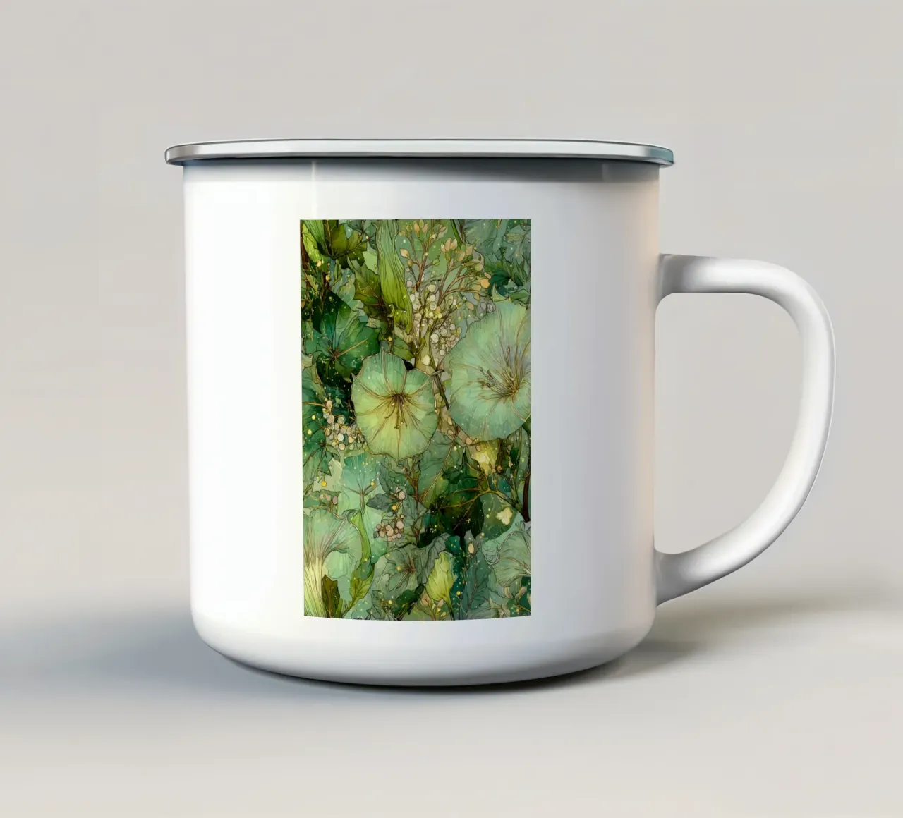 Fiori verdi tazza in smalto da Justyna Jaszke JBJart