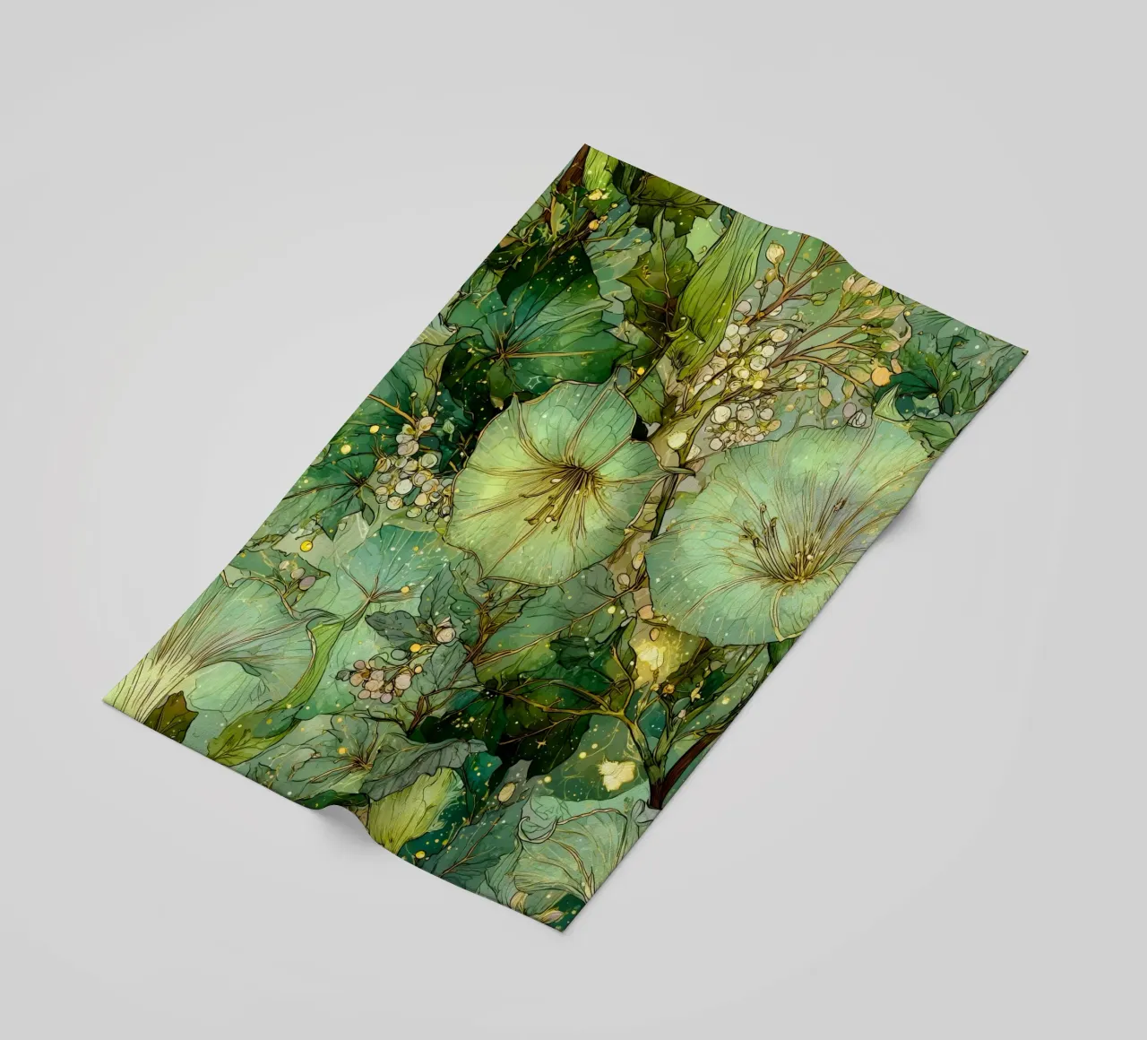 Fiori verdi telo mare da Justyna Jaszke JBJart