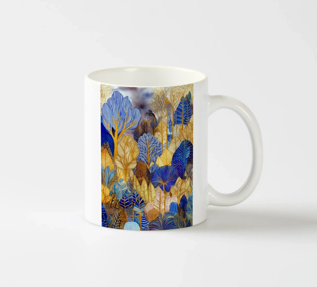 Foresta blu e oro tazza in ceramica da Justyna Jaszke JBJart