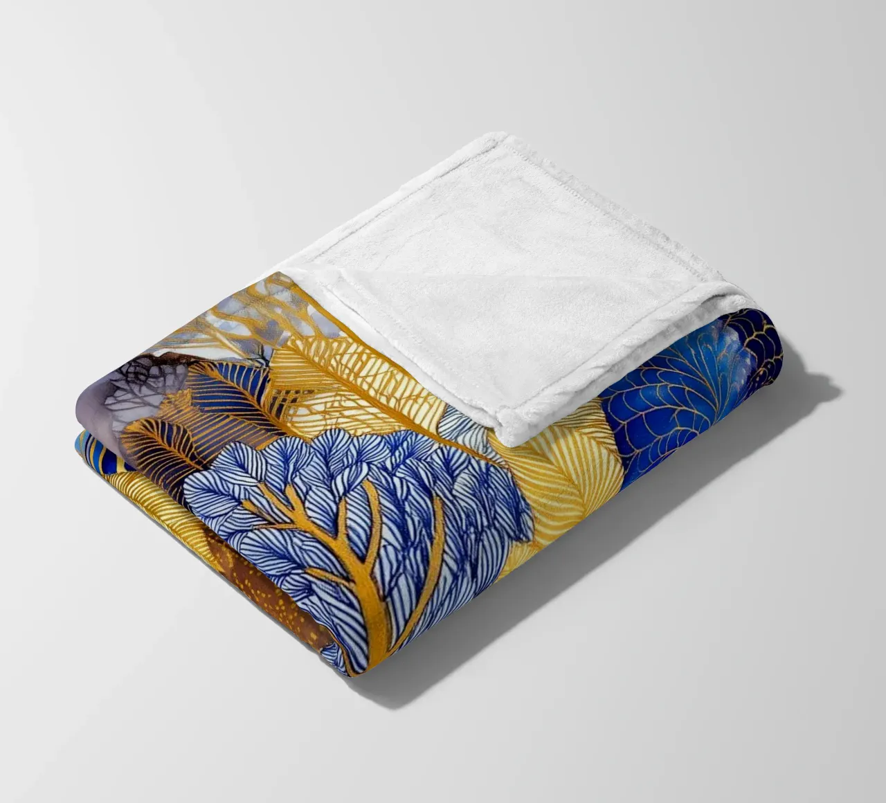 Foresta blu e oro coperta in pile da Justyna Jaszke JBJart