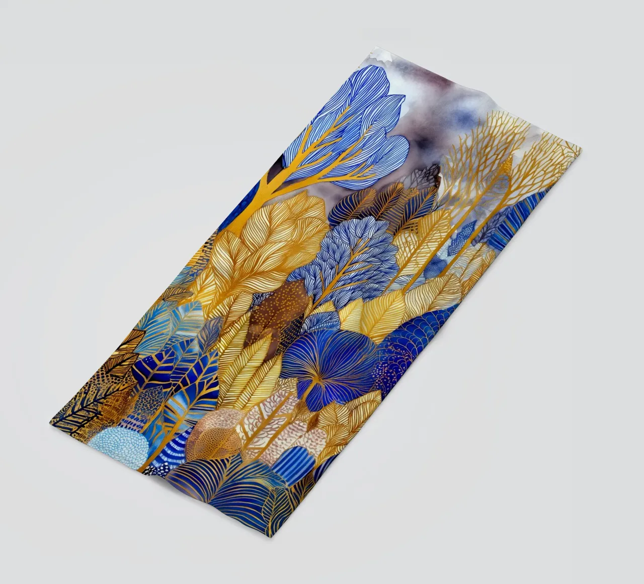 Foresta blu e oro telo mare da Justyna Jaszke JBJart