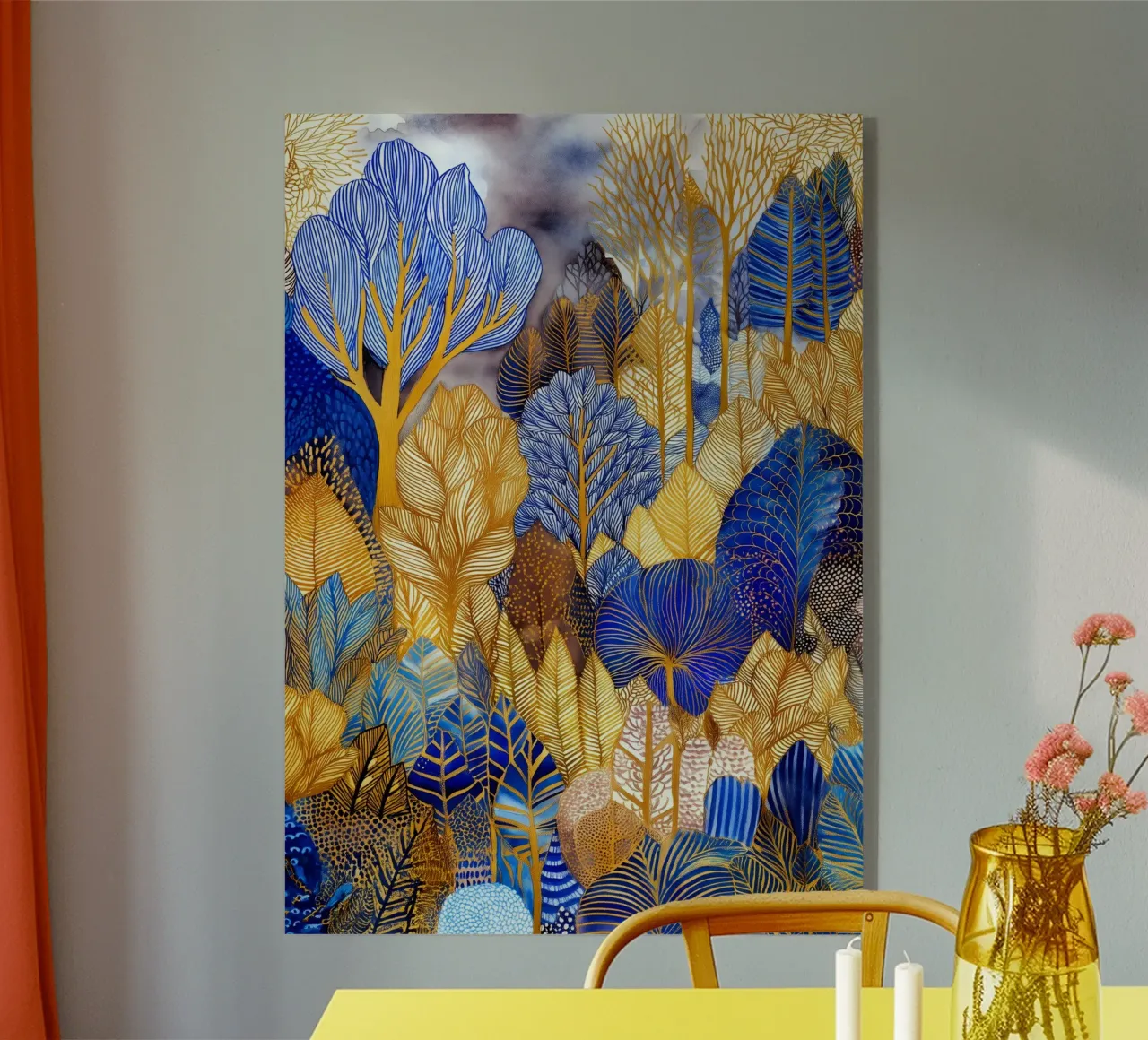 Foresta blu e oro plexiglass da Justyna Jaszke JBJart