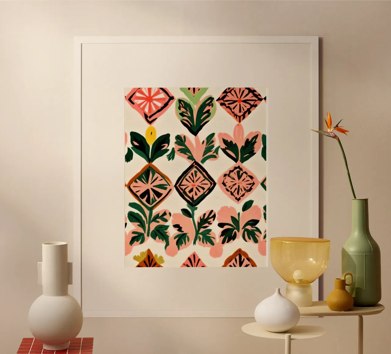 Piastrelle e prodotti botanici poster con telaio in alluminio da 83oranges