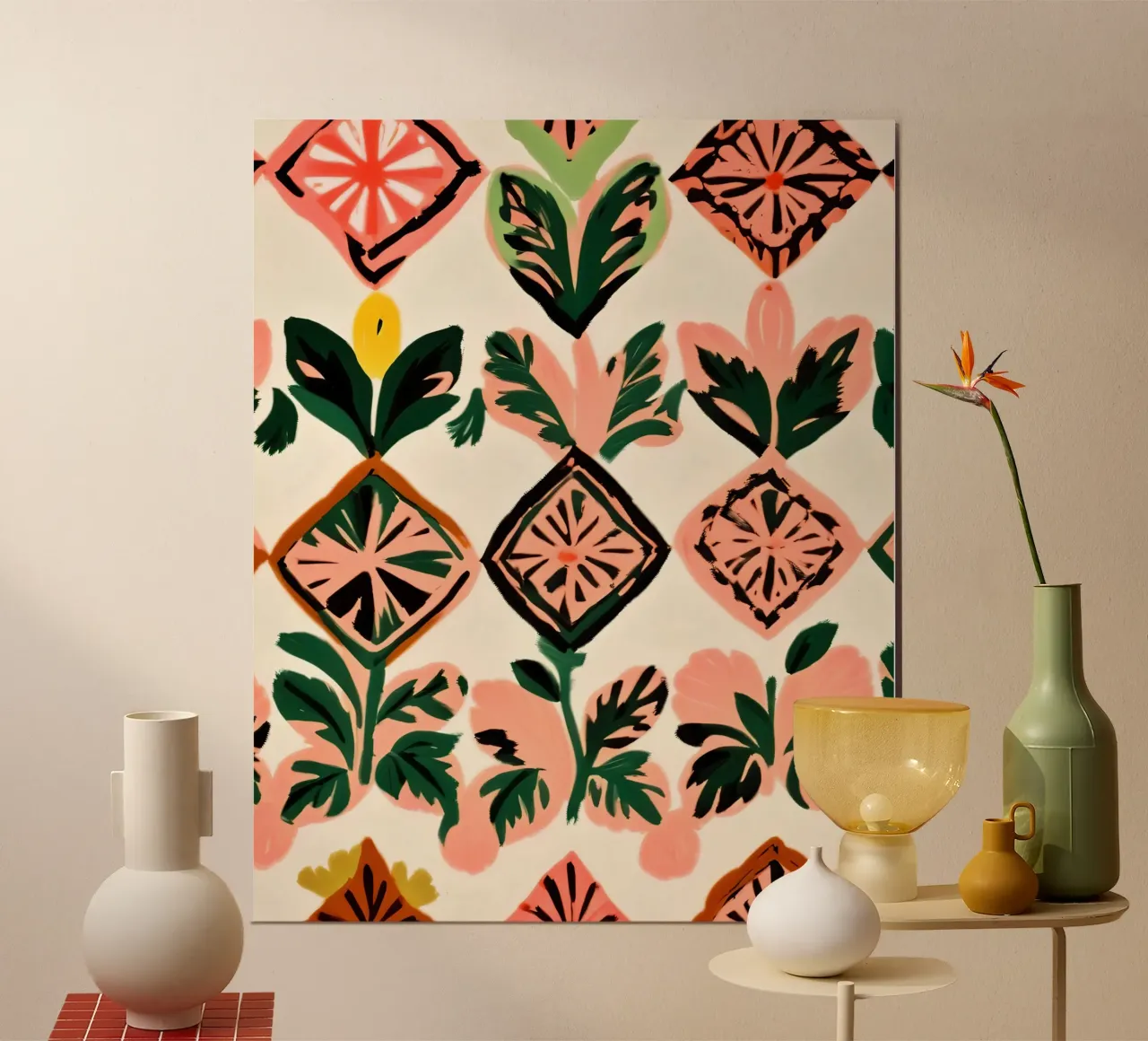 Piastrelle e prodotti botanici poster con telaio in alluminio da 83oranges