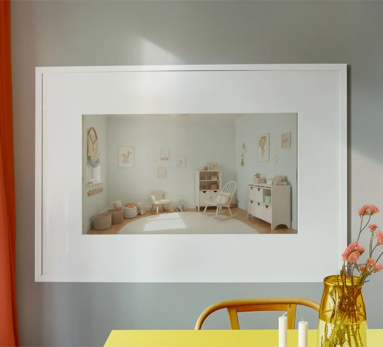 Gezellige en uitnodigende kinderkamer met pasteldecor & speelgoed hahnemühle van DesignDoodle