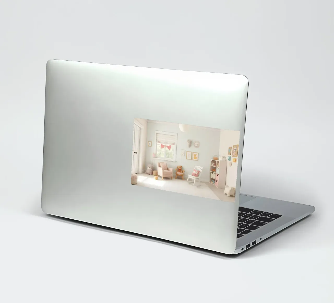 Lichte en gezellige kinderkamer met speelse inrichting en zachte sticker van DesignDoodle