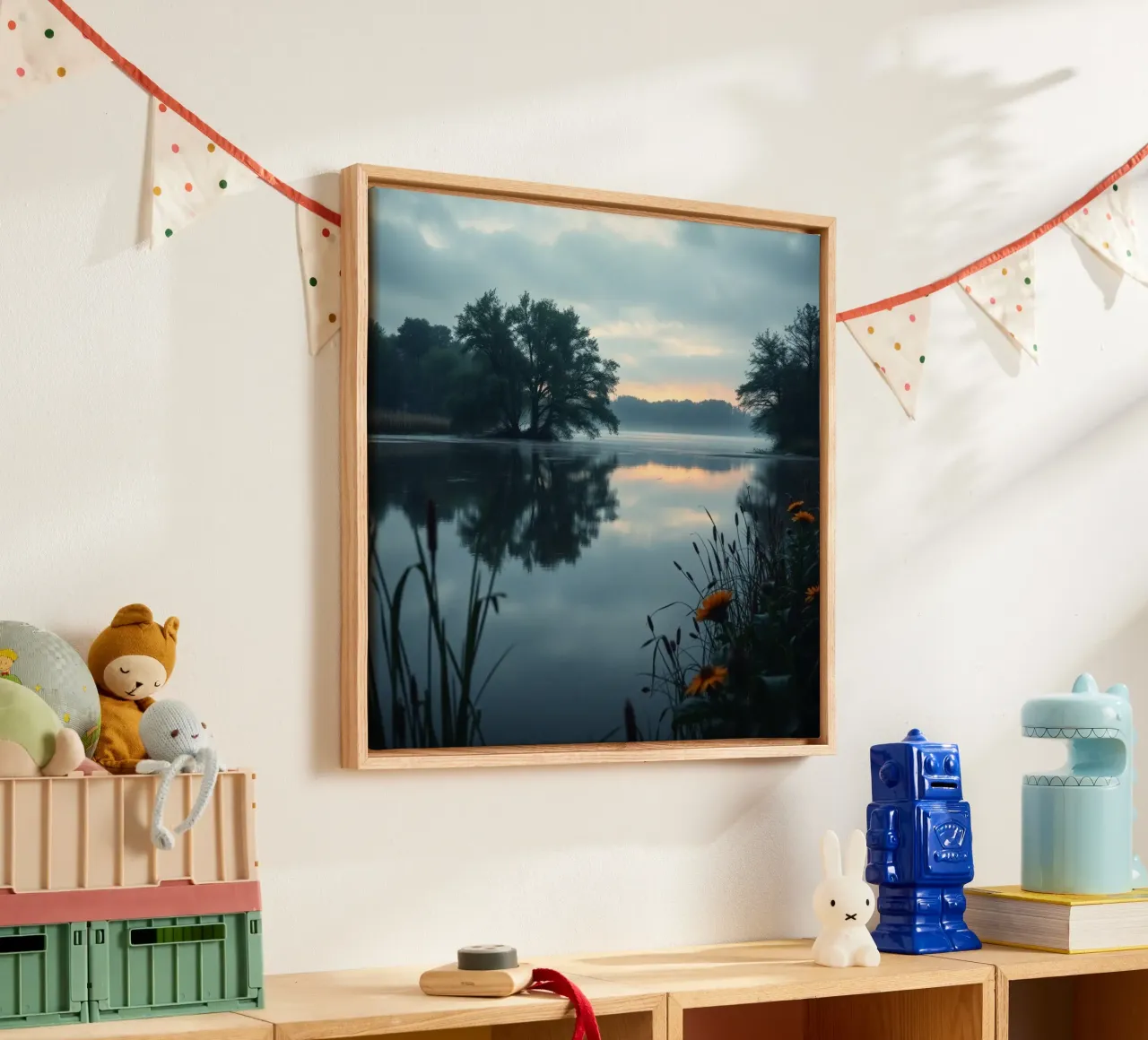 Etherisch landschap canvas met Baklijst van PhotoVibe Decor