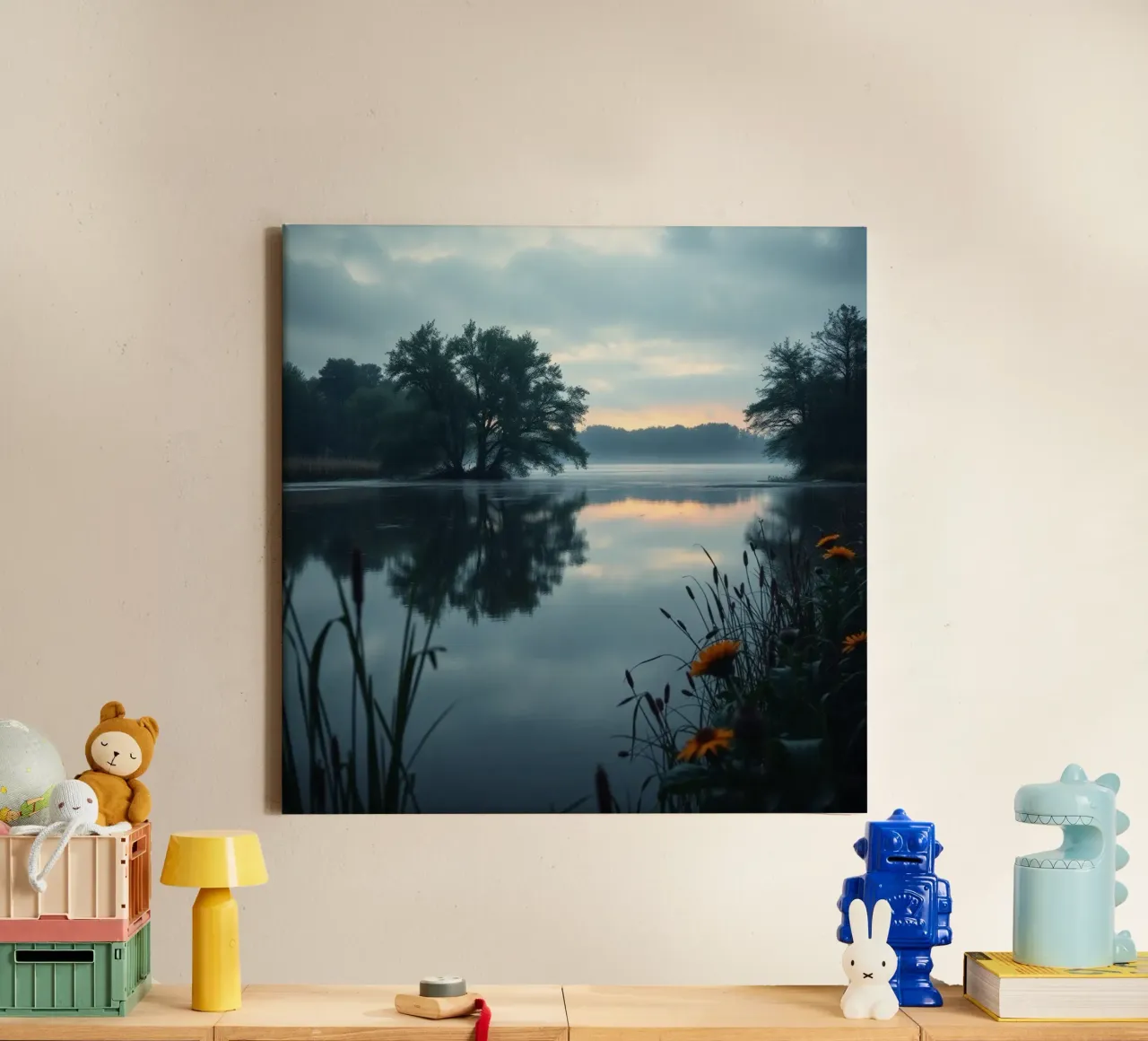 Etherisch landschap canvas met Baklijst van PhotoVibe Decor