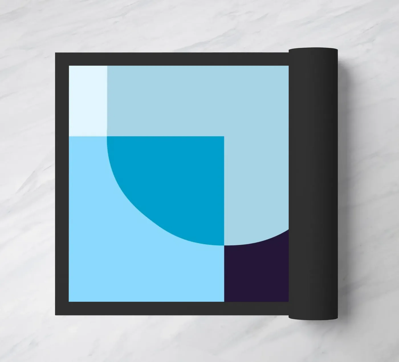Geometric composition in blue doormat by Studio Vibe