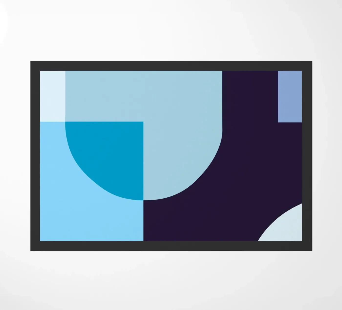 Geometric composition in blue doormat by Studio Vibe