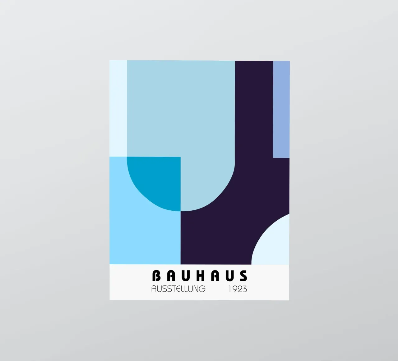 Geometrische compositie in blauw sticker van Studio Vibe