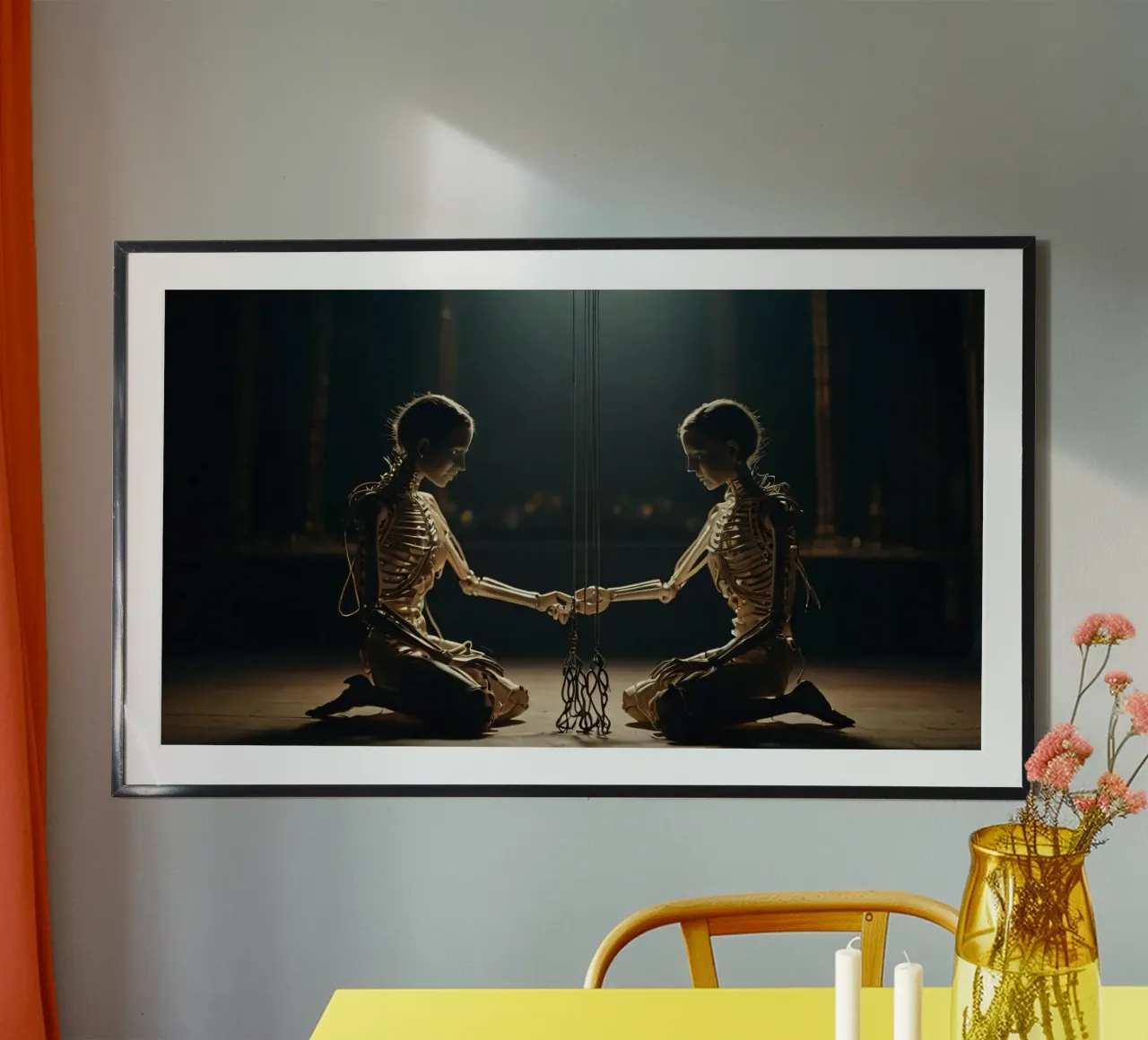 amore eterno poster con telaio in legno da DesignDoodle
