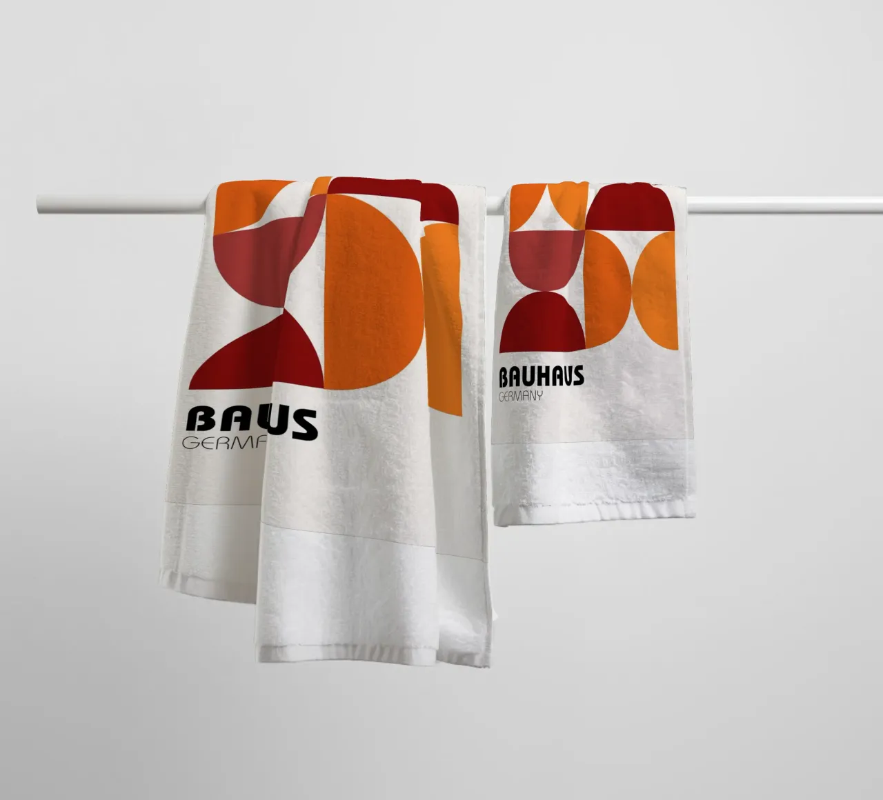 Bauhaus Geometry Orange towel by Studio Vibe