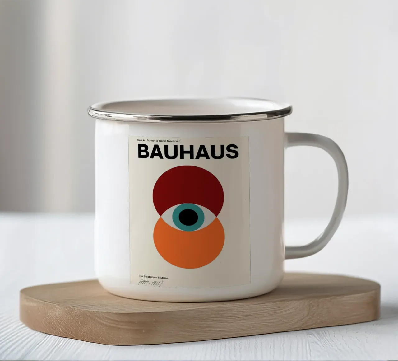 Bauhaus Occhio Moderno tazza in smalto da Studio Vibe