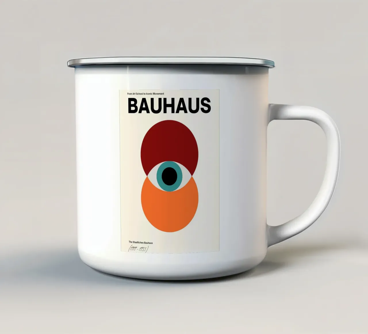 Bauhaus Occhio Moderno tazza in smalto da Studio Vibe