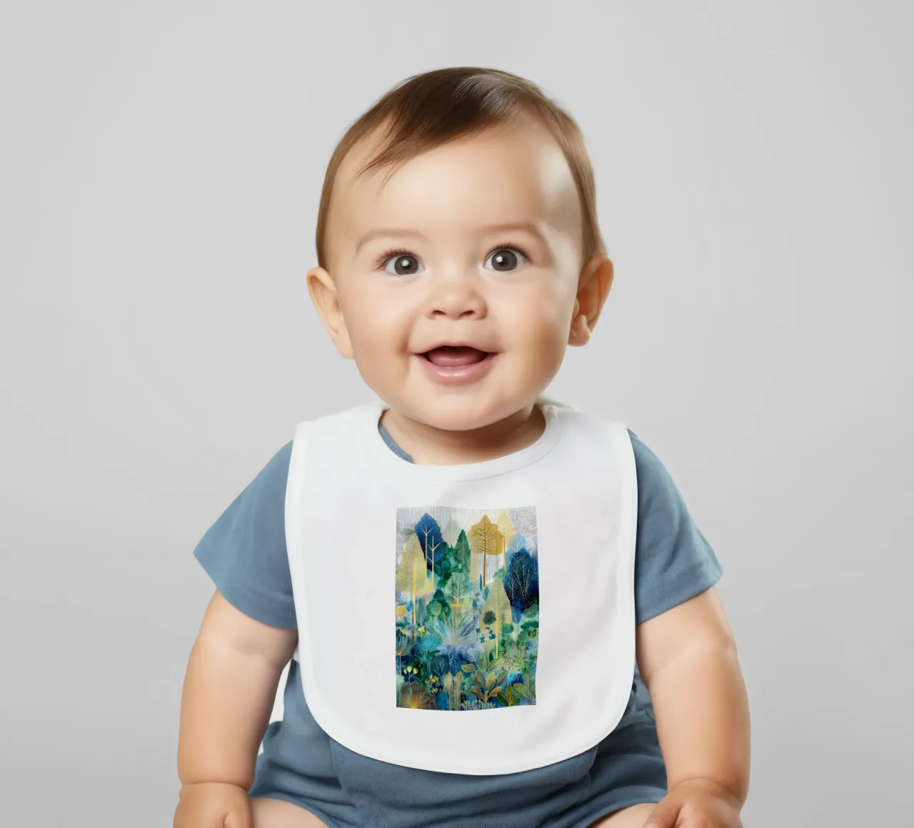 Foresta blu e verde bavaglino da Justyna Jaszke JBJart