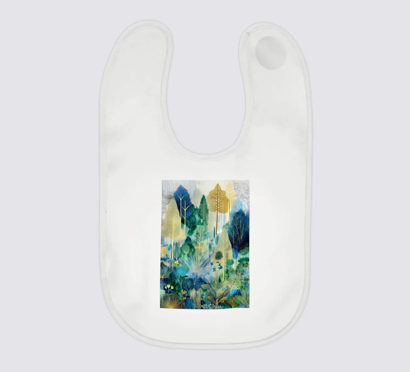 Blue and green forest bavoir de Justyna Jaszke JBJart