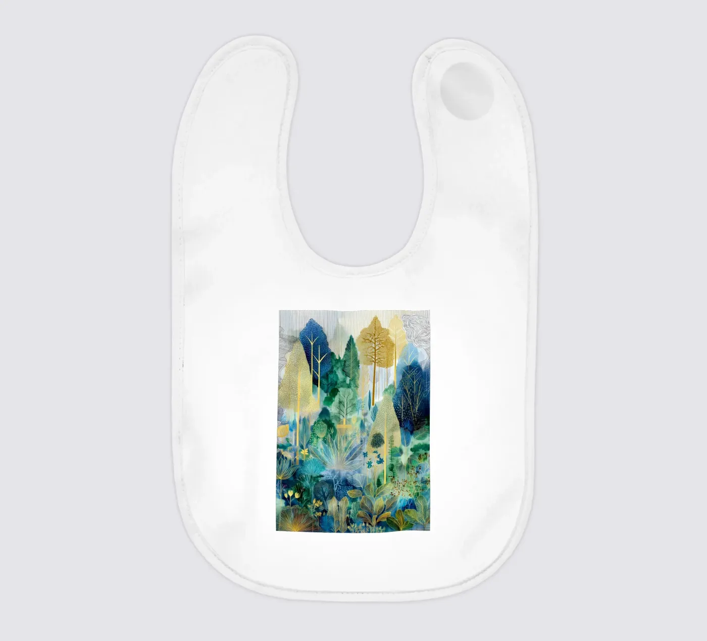 Blue and green forest bavoir de Justyna Jaszke JBJart