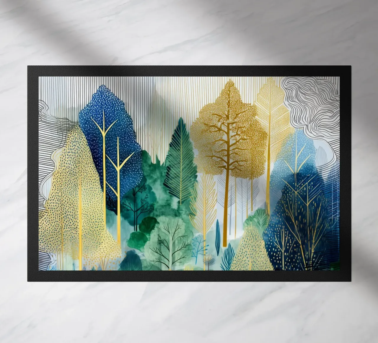 Foresta blu e verde zerbino da Justyna Jaszke JBJart