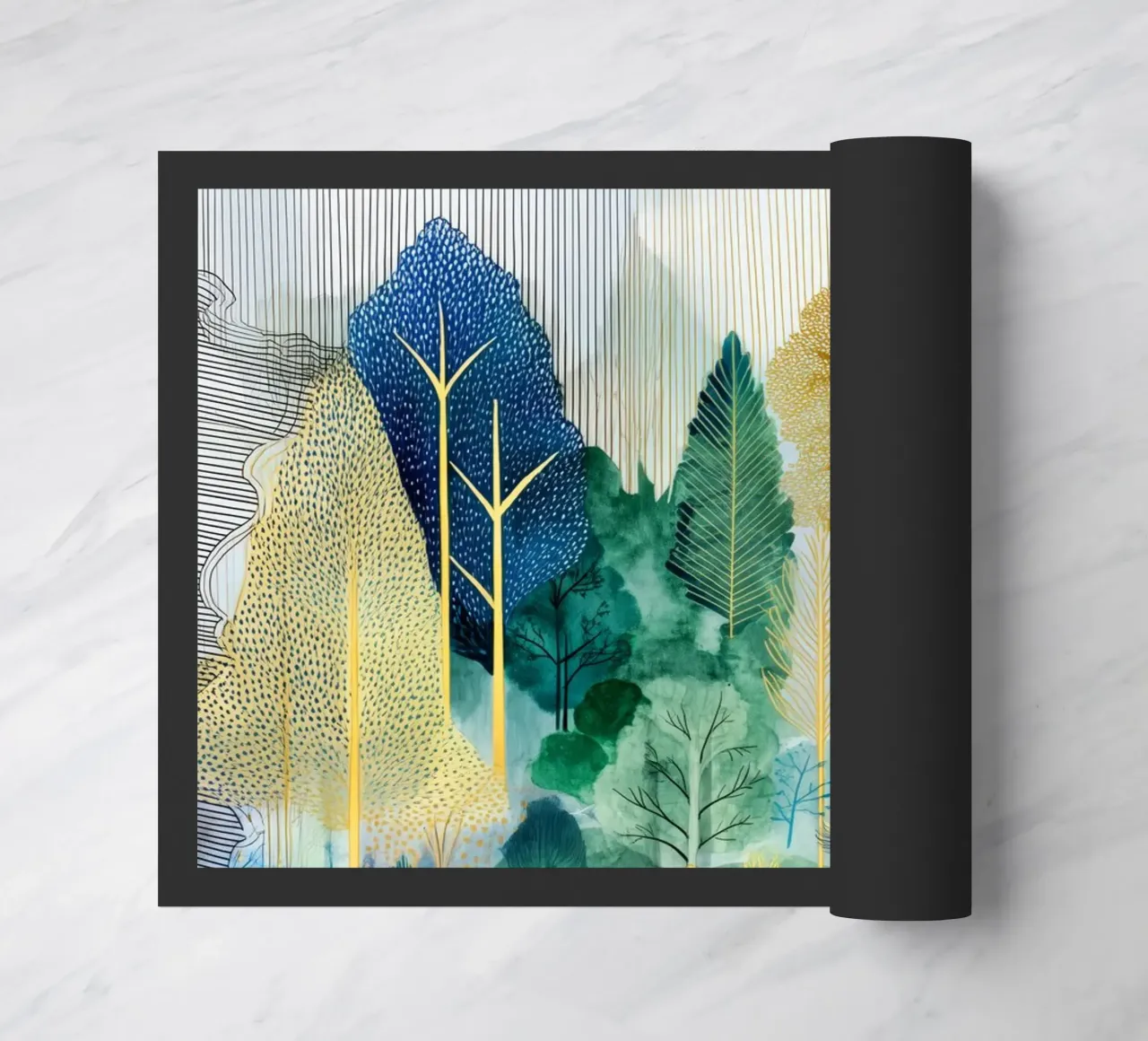 Foresta blu e verde zerbino da Justyna Jaszke JBJart