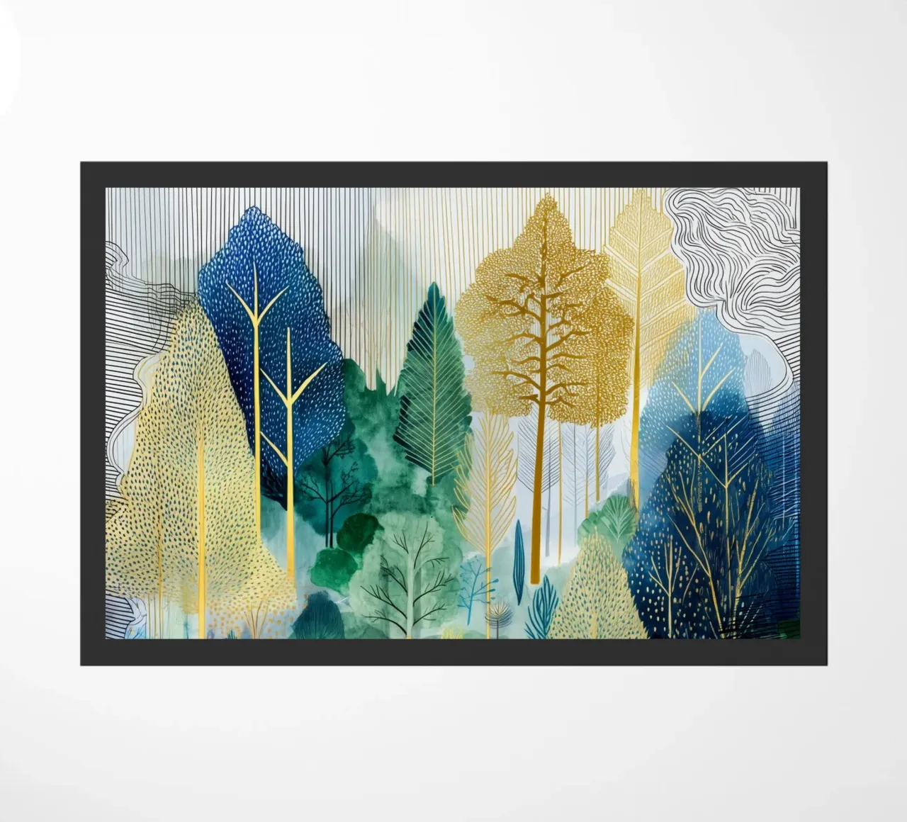 Foresta blu e verde zerbino da Justyna Jaszke JBJart