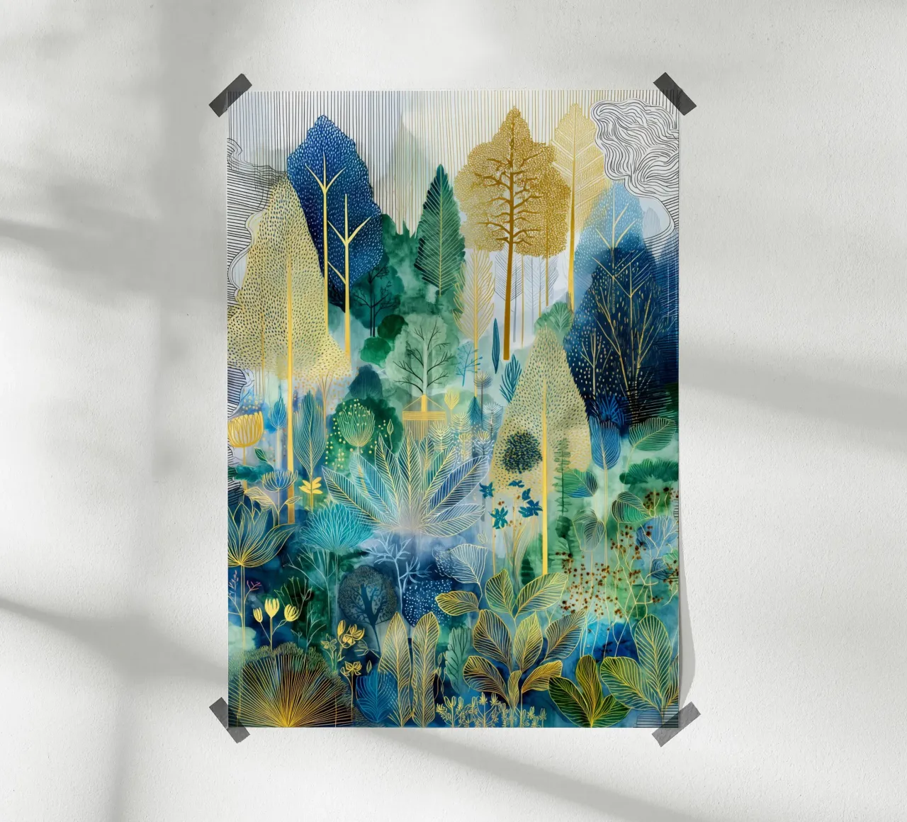 Foresta blu e verde poster da Justyna Jaszke JBJart