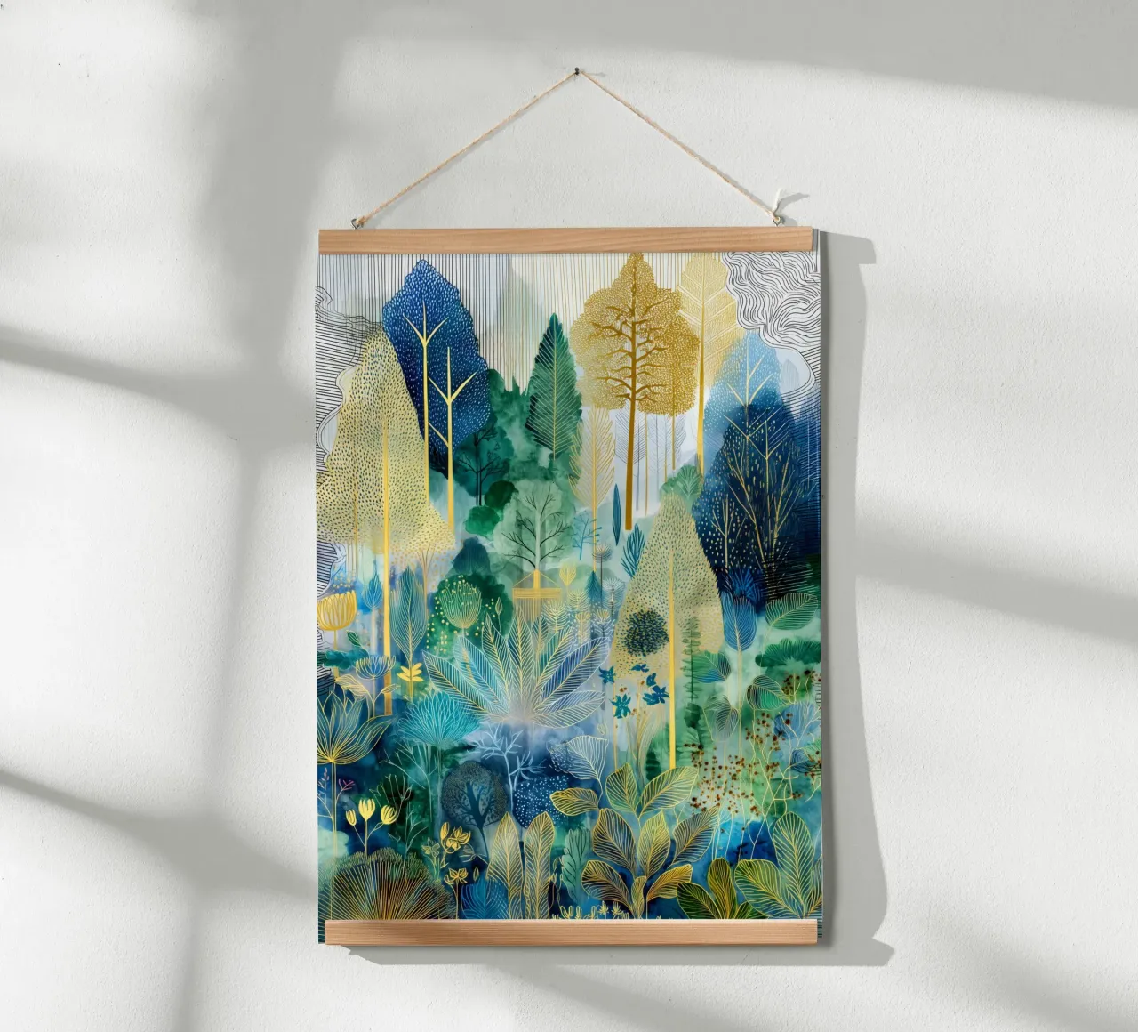 Foresta blu e verde poster da Justyna Jaszke JBJart