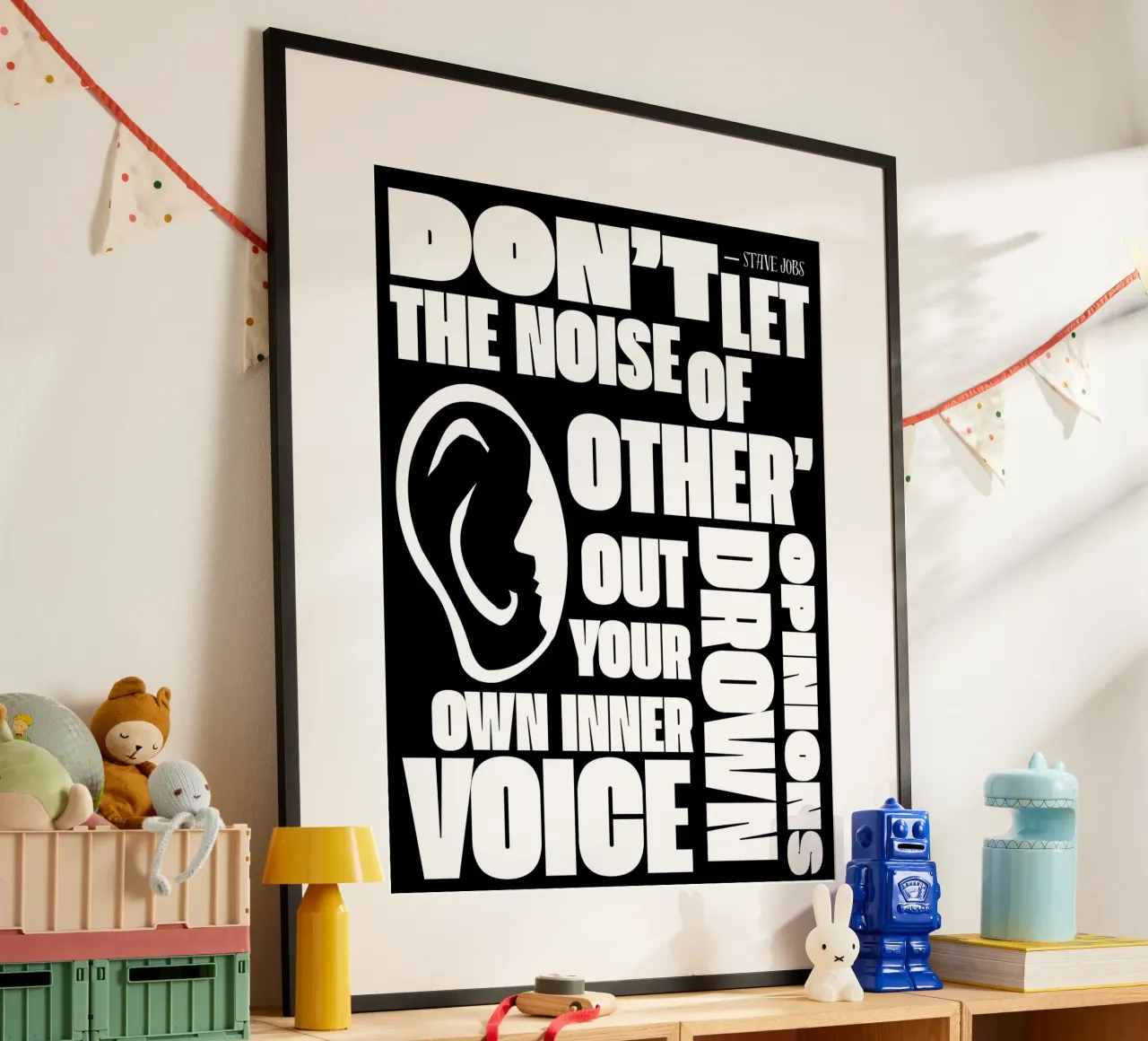 citazioni - Steve Jobs poster con telaio in alluminio da moraaGP