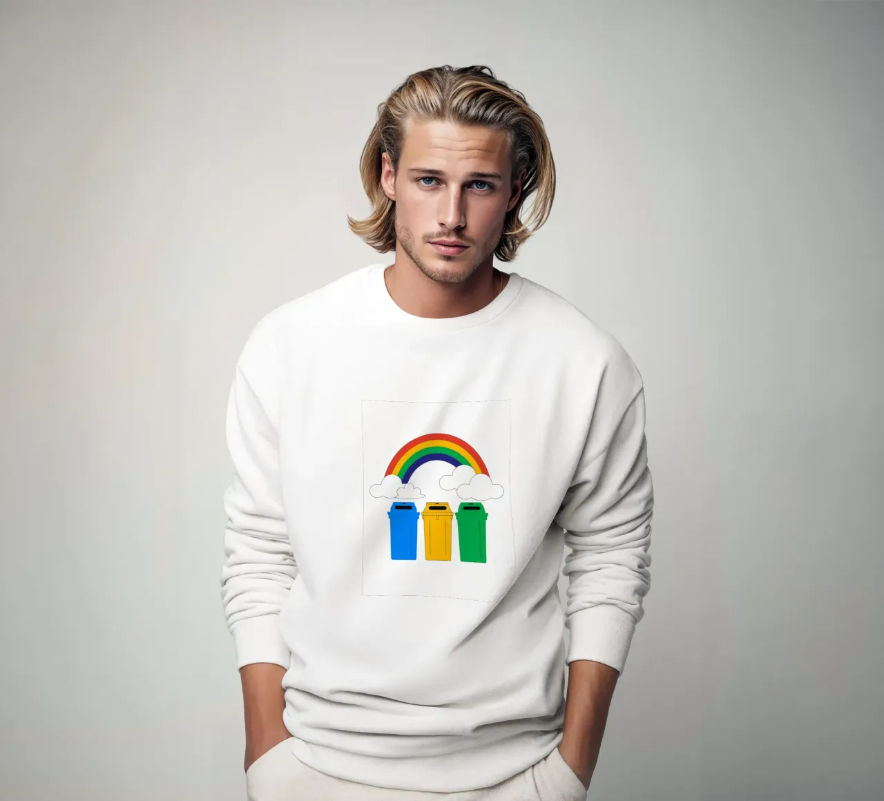 Rainbow and Clouds sweatshirt by OUR SHOP