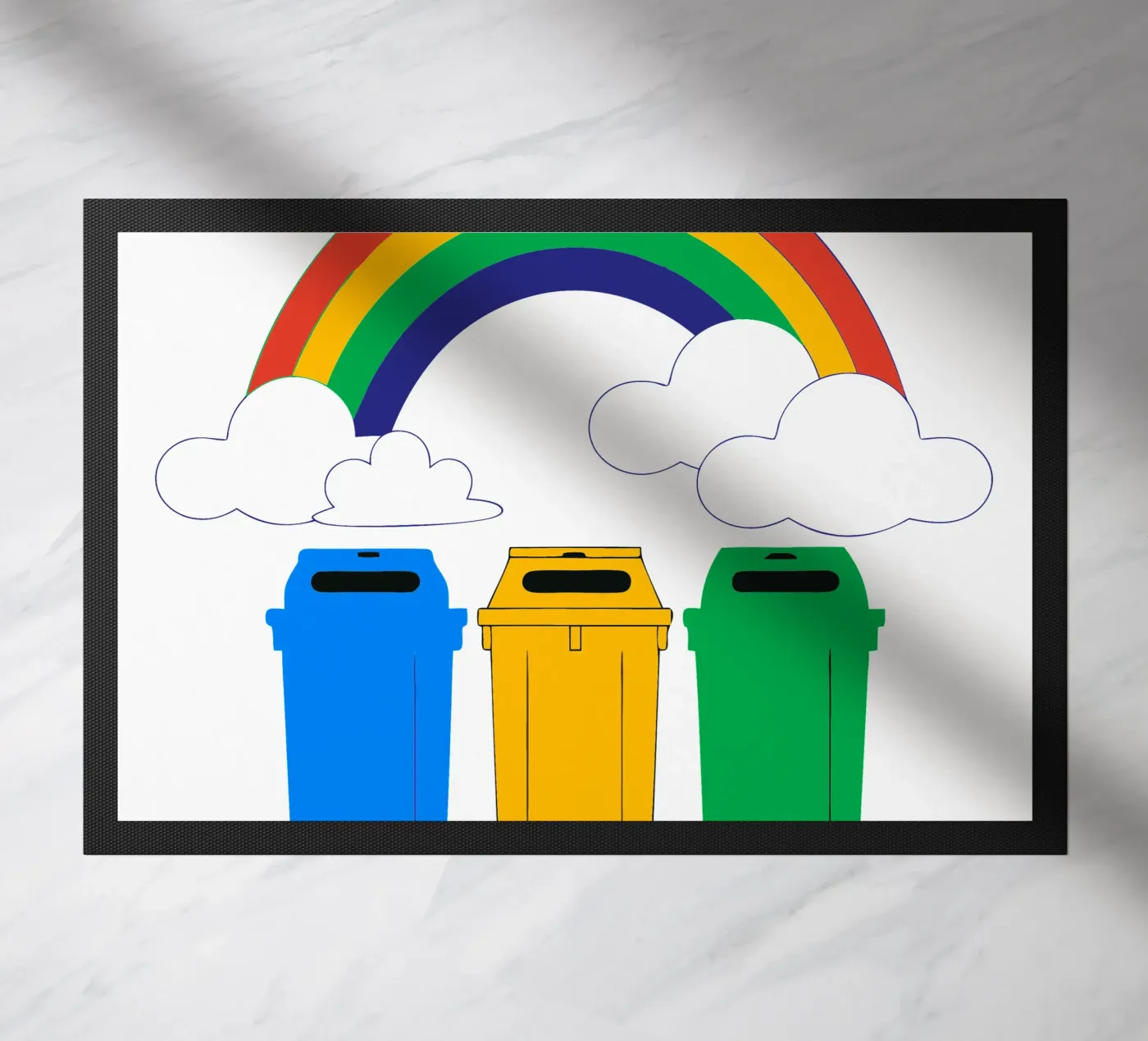 Rainbow and Clouds doormat by OUR SHOP