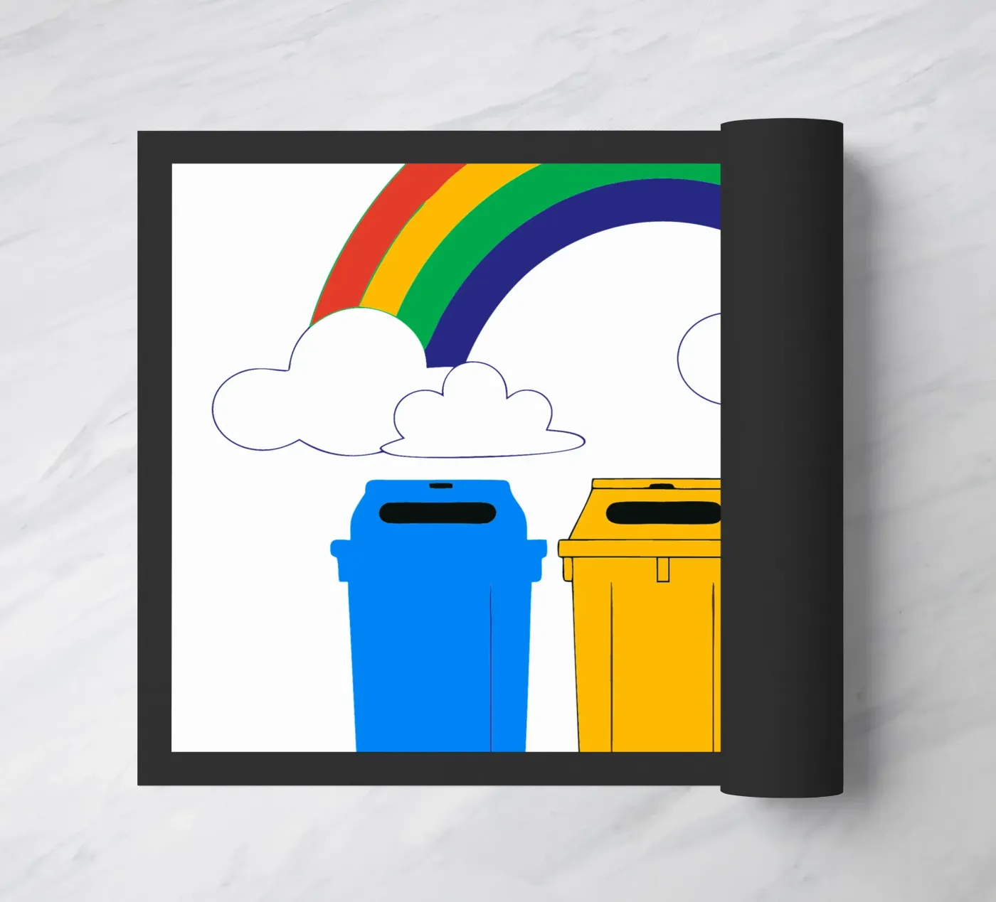 Rainbow and Clouds doormat by OUR SHOP