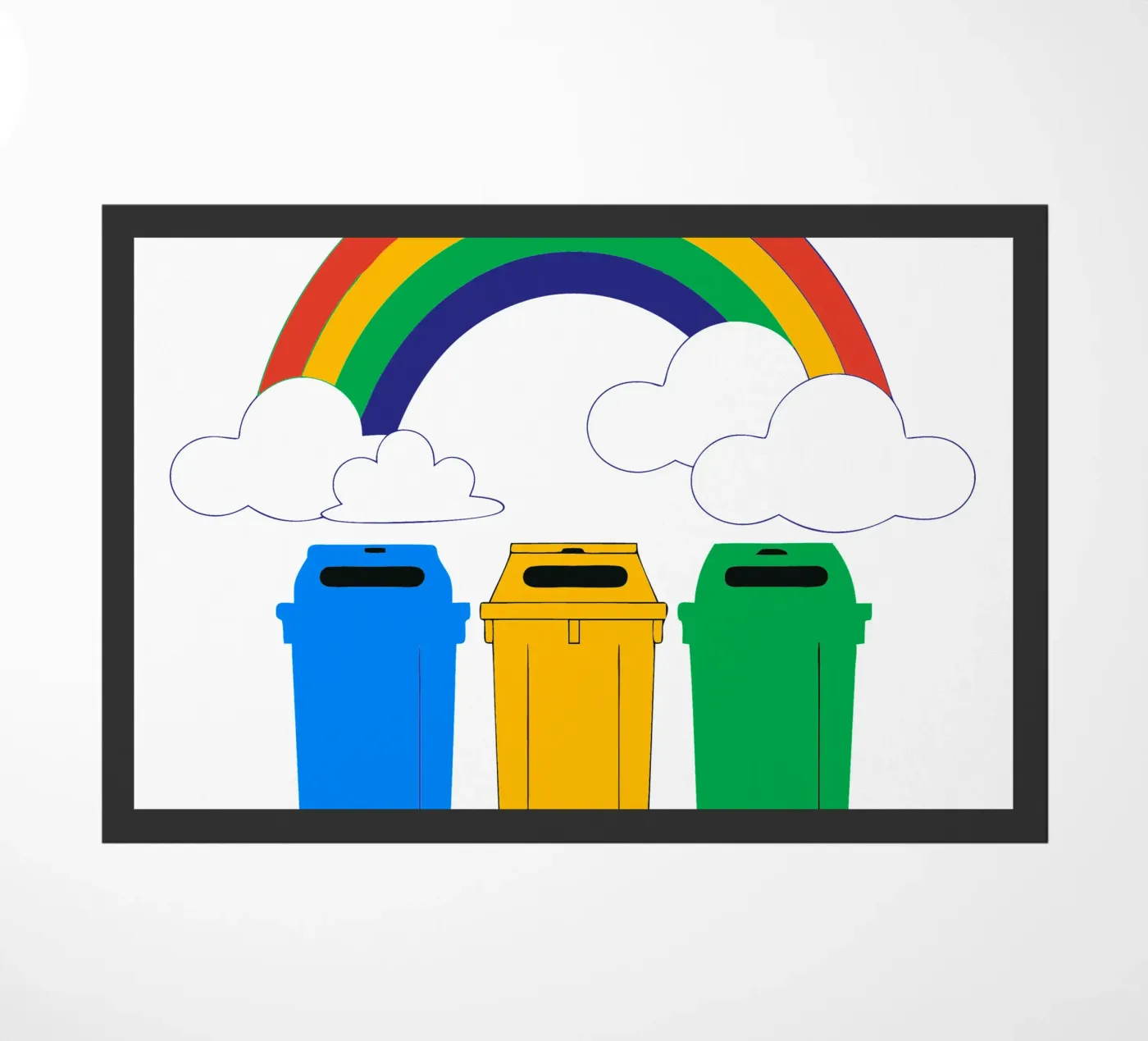 Rainbow and Clouds doormat by OUR SHOP