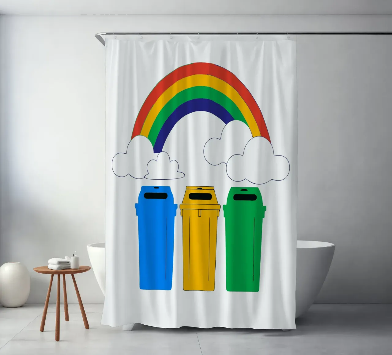 Rainbow and Clouds shower curtain by OUR SHOP